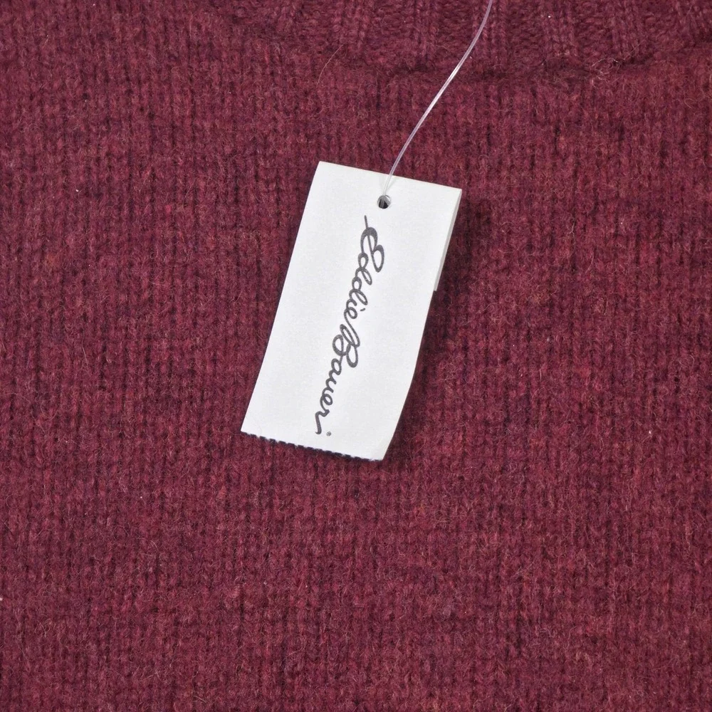 Vintage Eddie Bauer Lambswool Sweater Mens XL Burgundy Red Made in Australia NWT - Picture 9 of 10